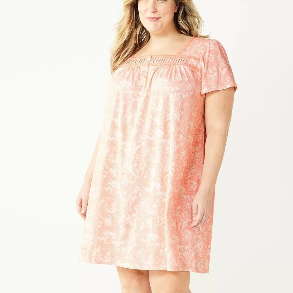 Croft & Barrow Cotton blend Short Sleeve Nightgown 4X